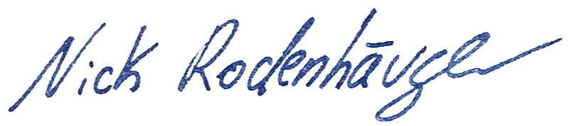 Unterschrift von Nick Rodenhäuser